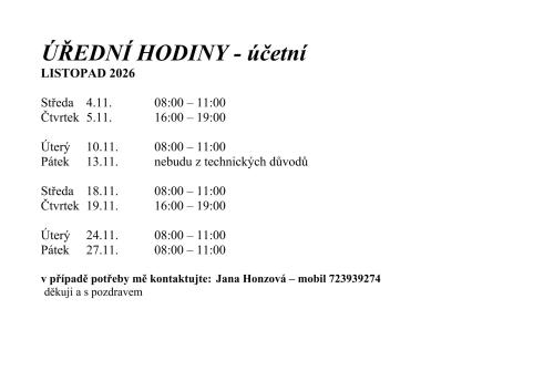 ÚŘEDNÍ HODINY 1